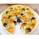 tarte aux fleurs de carottes et courgettes